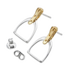 Awst Int'l English Stirrup Earrings in Silver/Gold