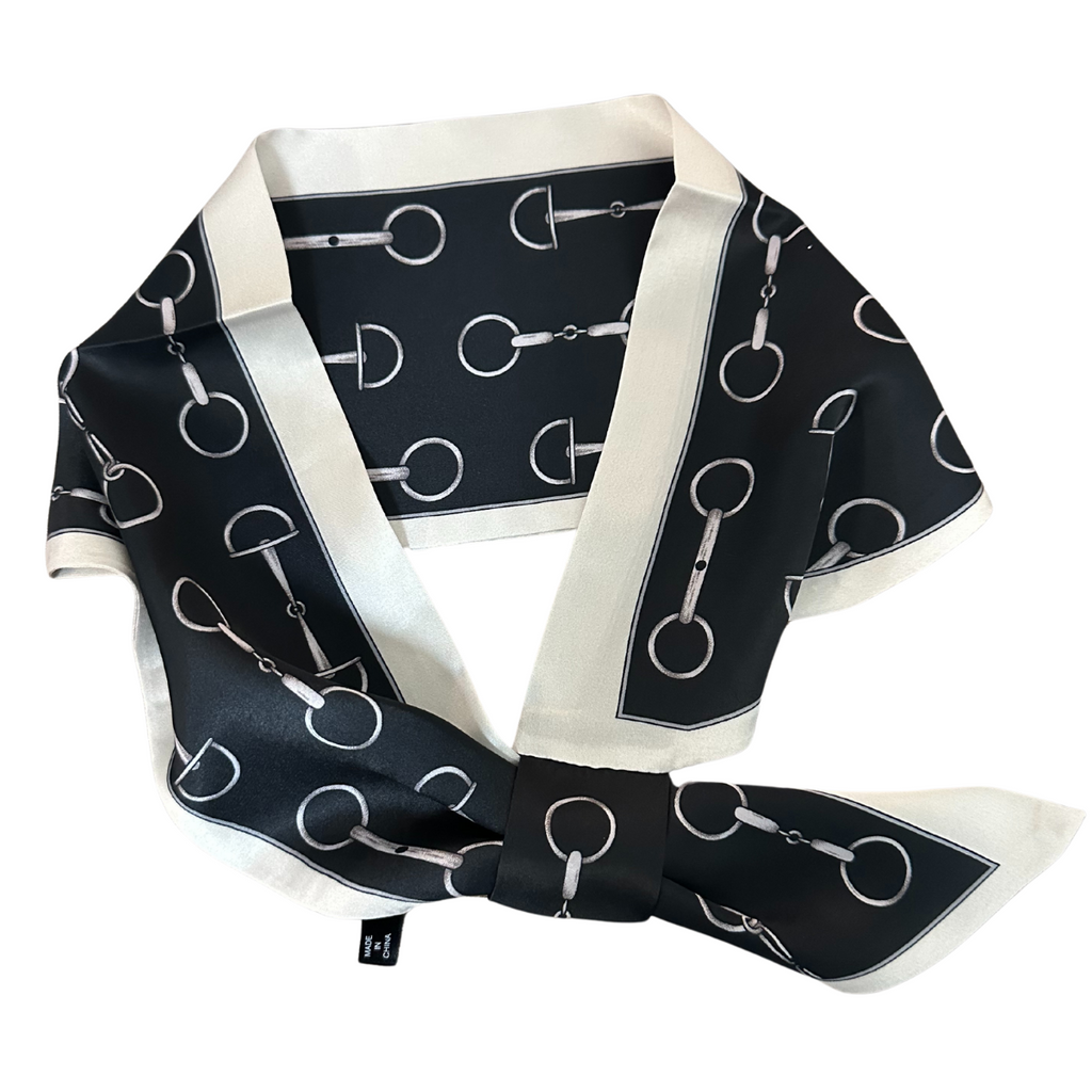Vintage Horse Twilly Scarf in Black/Cream Bits – The Tried
