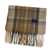 Warm Plaid Equestrian Scarf in Brown/Tan/Grey