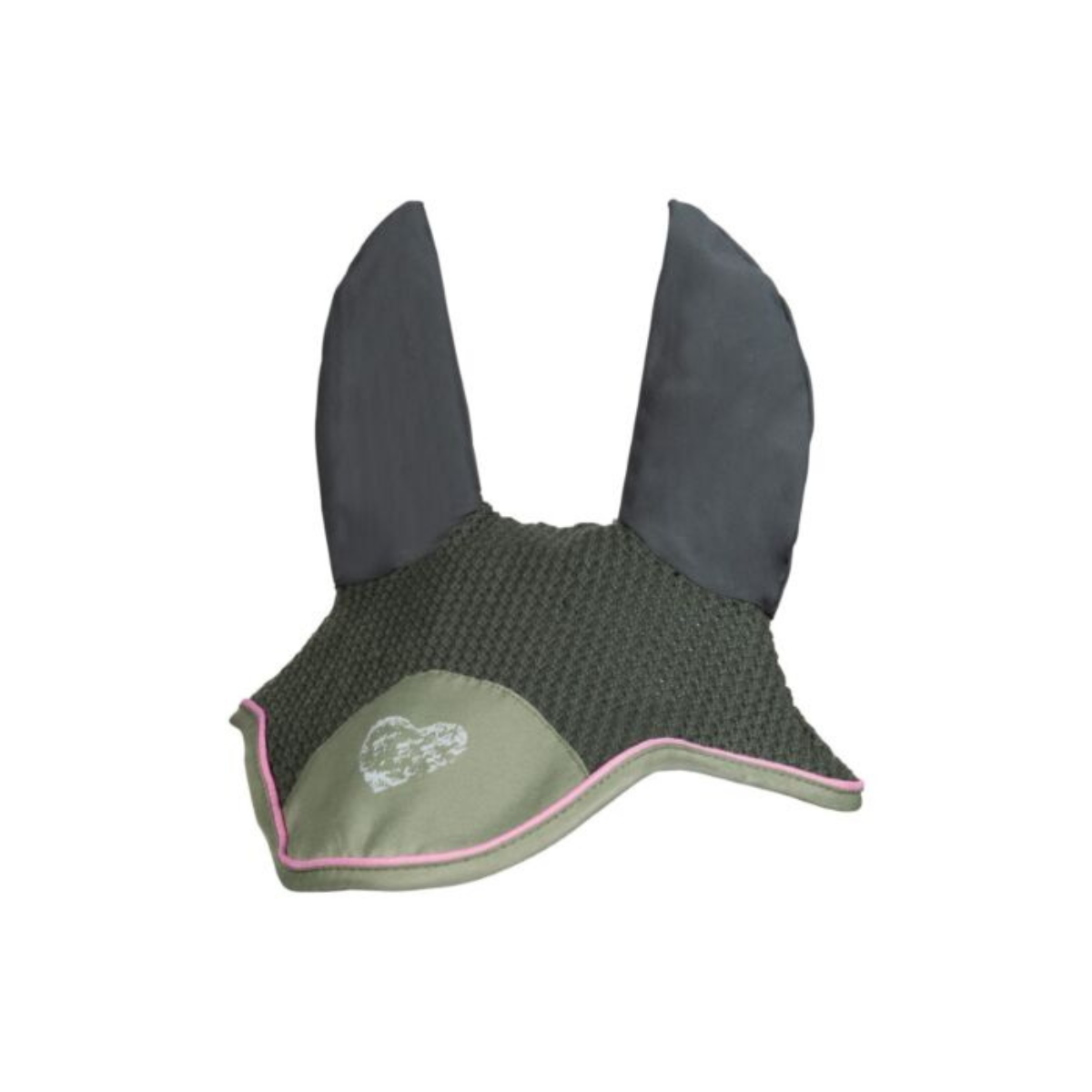 HKM 'Horse Spirit' Ear Bonnet in Grey-Green - Full