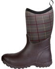 Left side of HKM 'Softopren Thermo' Winter Boots in Brown/Beige Check - Women's EU 36 (US 5.5)