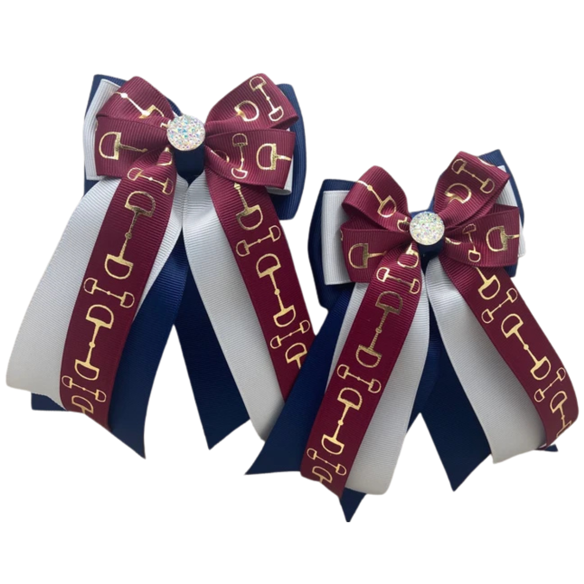 Benny Bows Horse Show Bows in Burgundy & Navy