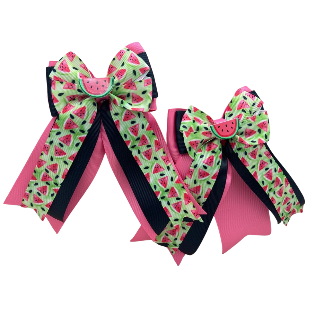Benny Bows Horse Show Bows in Summer Watermelon Seed