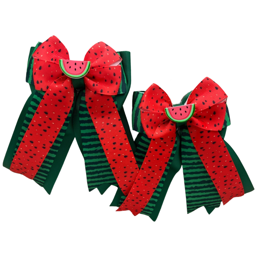 Benny Bows Horse Show Bows in Summer Watermelon Seed + Rind