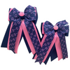 Benny Bows Horse Show Bows in Pink Bits & Navy