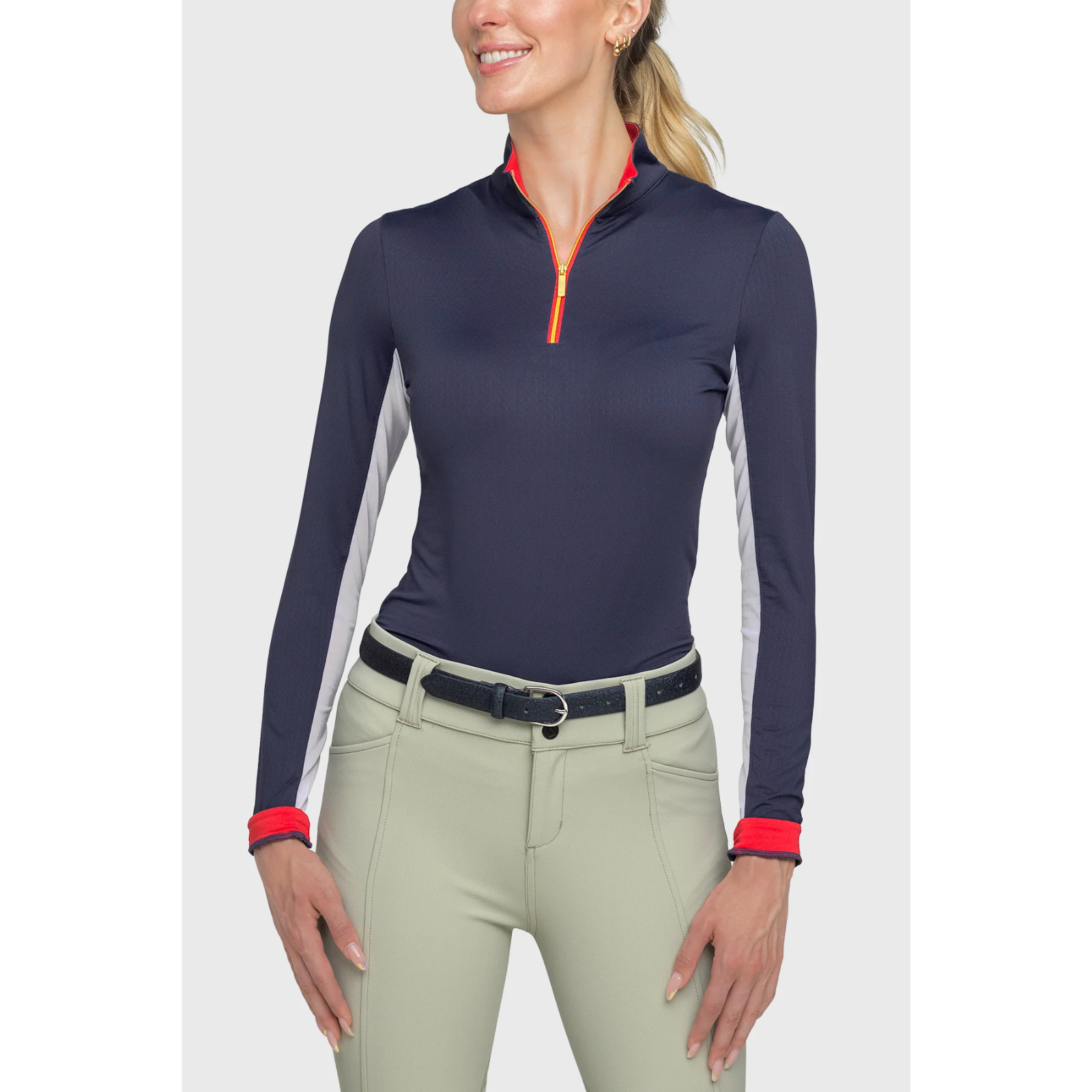 Front of Kastel 'Olympic' Long Sleeve Sun Shirt in Navy - Women's Small