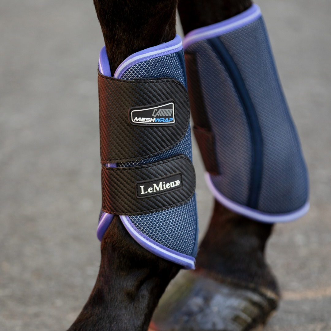 LeMieux Carbon Mesh Wrap Boots in Navy/Bluebell