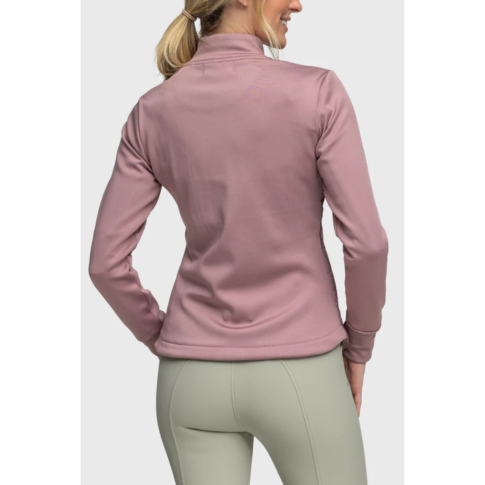 Back of Kastel Denmark Quilted Front Jacket in Dusty Mauve - Women's XS