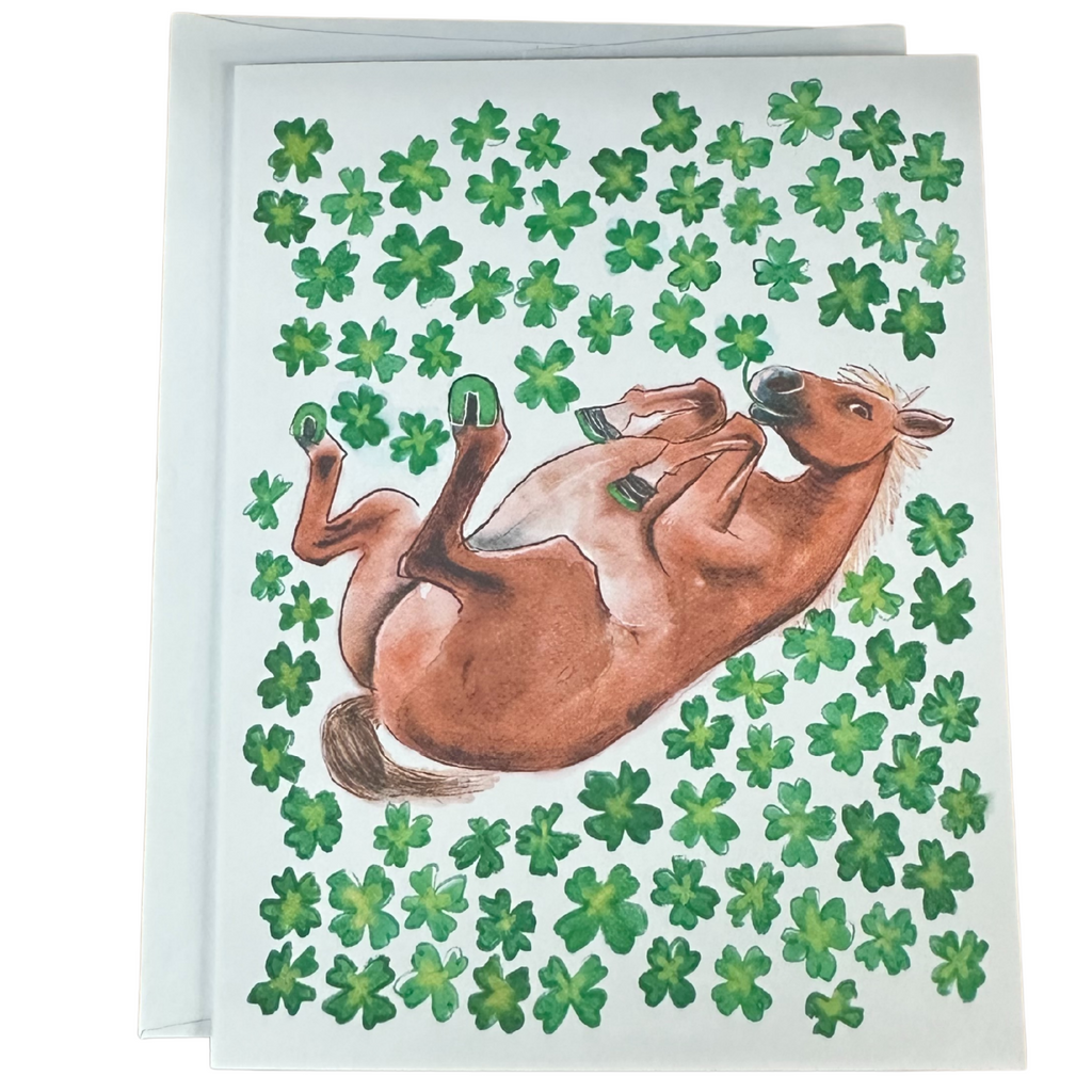 Lucky Horse Clover Card