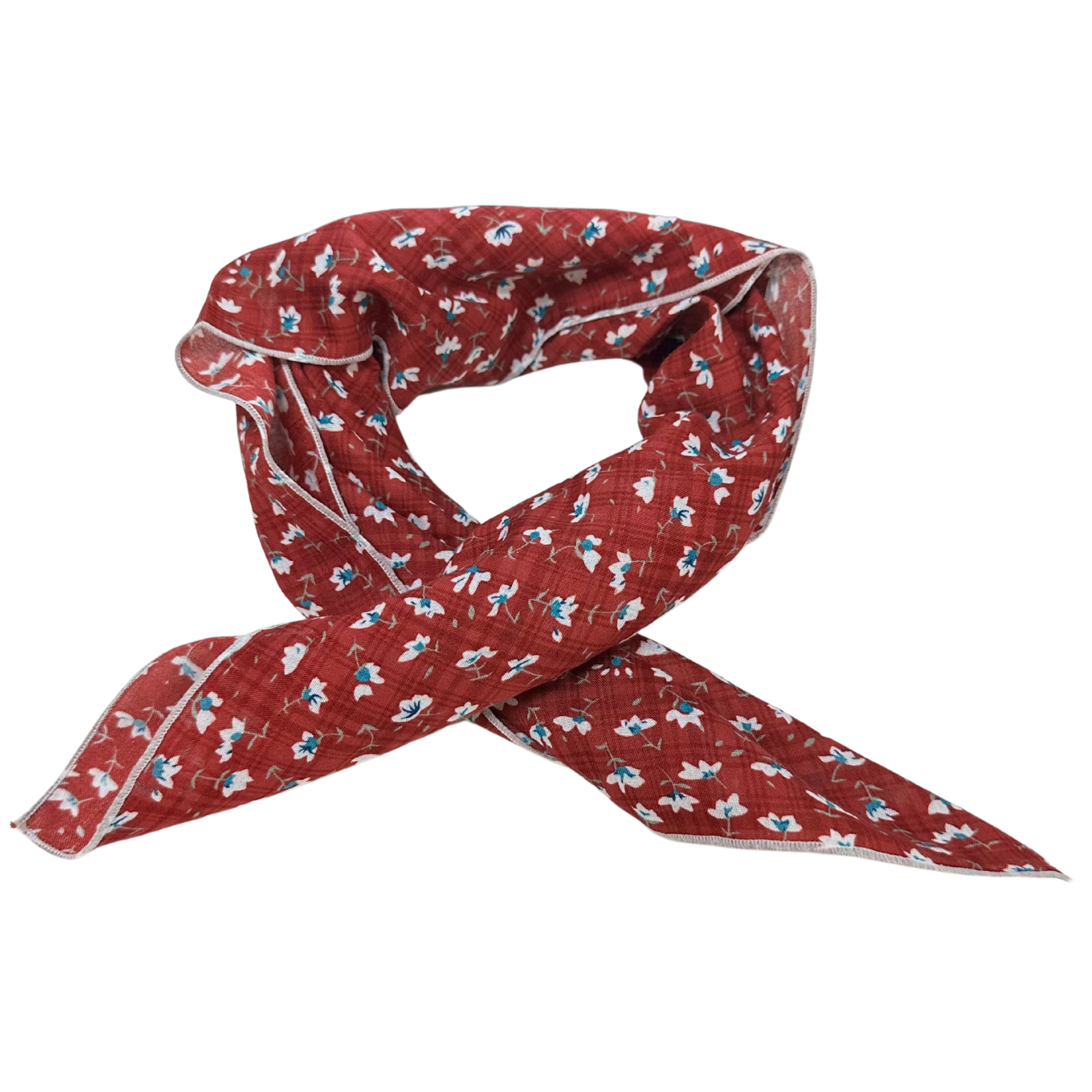 Floral Square Scarf in Red Floral