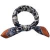Silk Square Scarf in Navy/Bronze Paisley