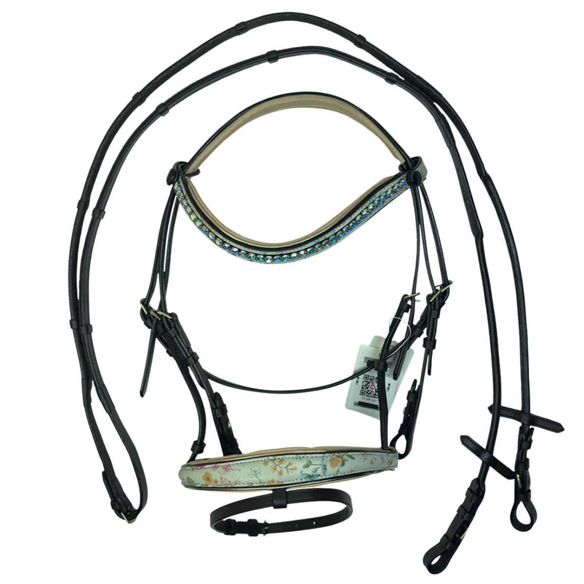 Halter Ego 'Dolce' Snaffle Bridle in Chocolate/Spring Floral - Pony