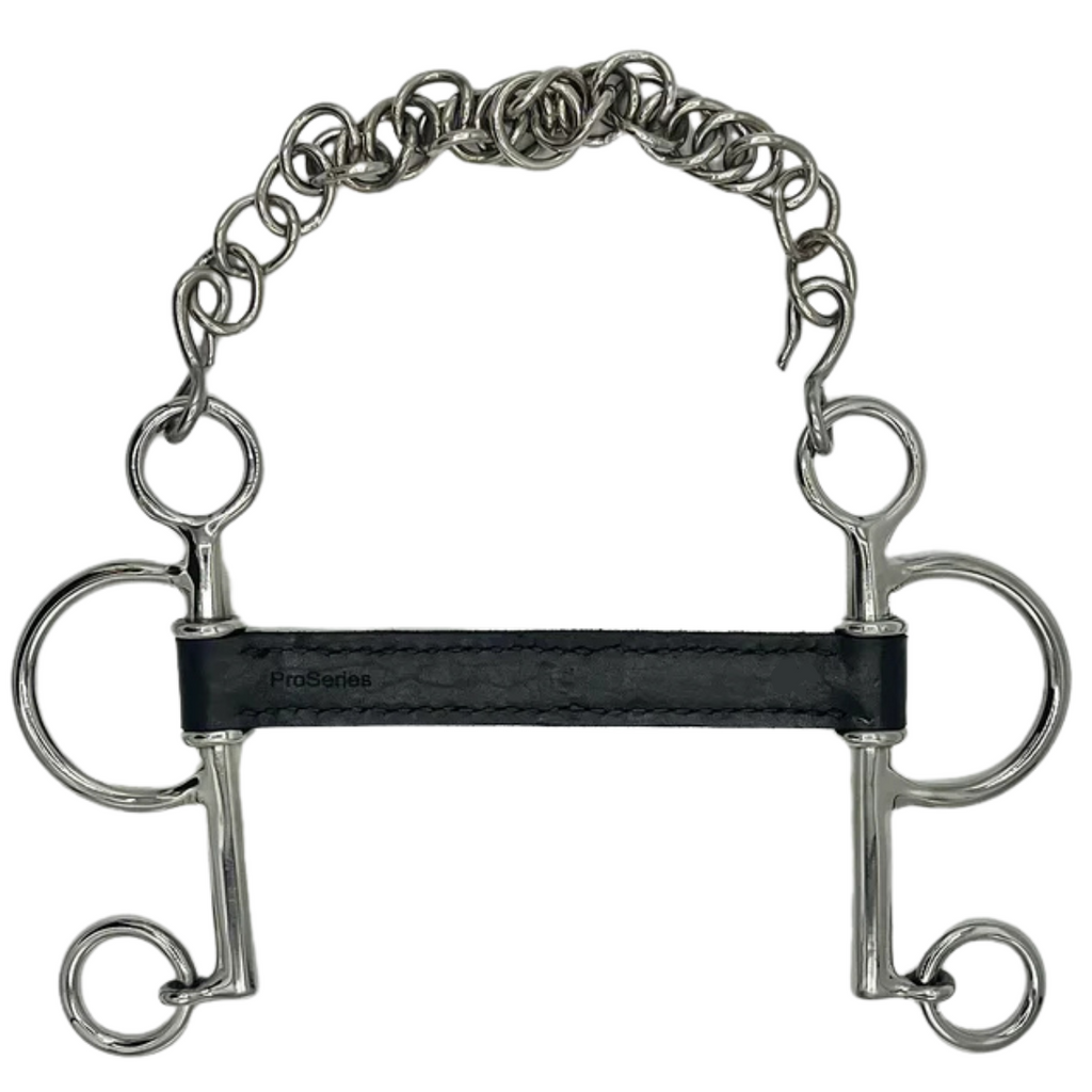 EHI 'Pro Series' Leather Pelham Bit in Brown/Stainless Steel
