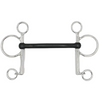 EHI Essentials Rubber Mullen Mouth Pelham Bit in Black/Stainless Steel 