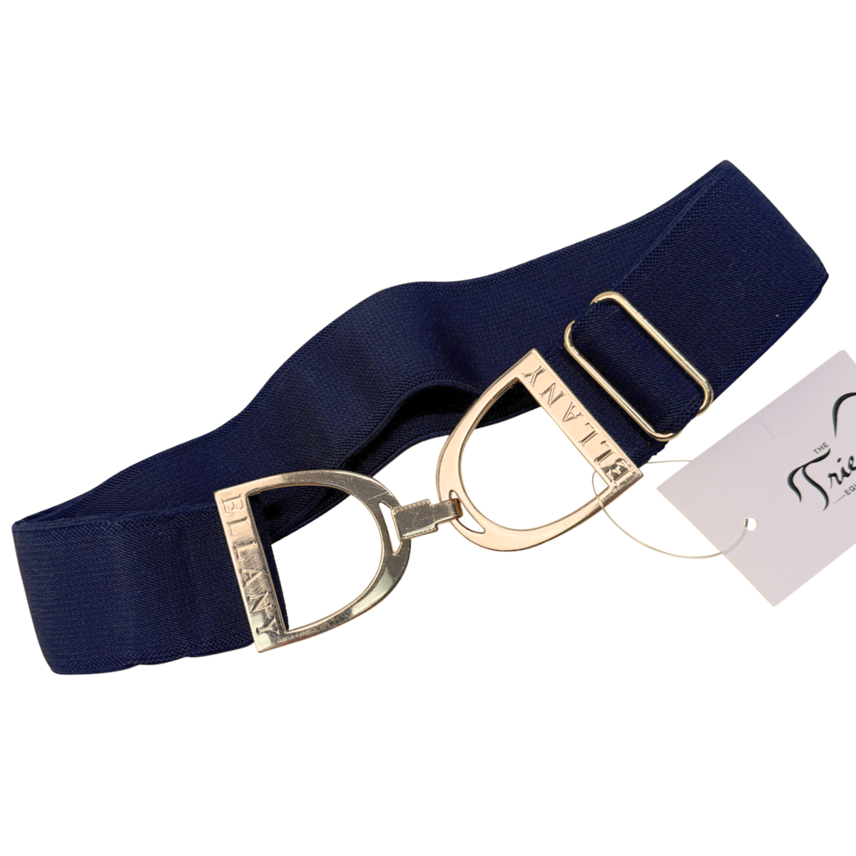 Ellany Equestrian Stirrup Stretch Belt in Navy/Gold