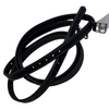 Butet 'Doubled' Stirrup Leathers in Black/White Stitching
