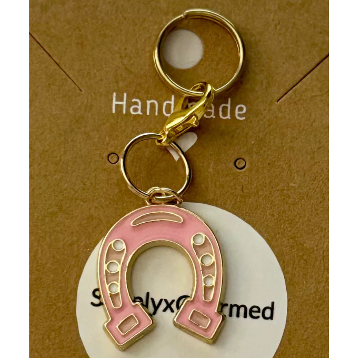 Simply x Charmed Bridle &amp; Braid Charm in Pink Horseshoe