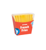 Sock packaging box in the shape of a carton of French fries. 