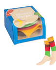 Cheeseburger packaging of socks.