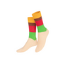 Striped socks on white background.