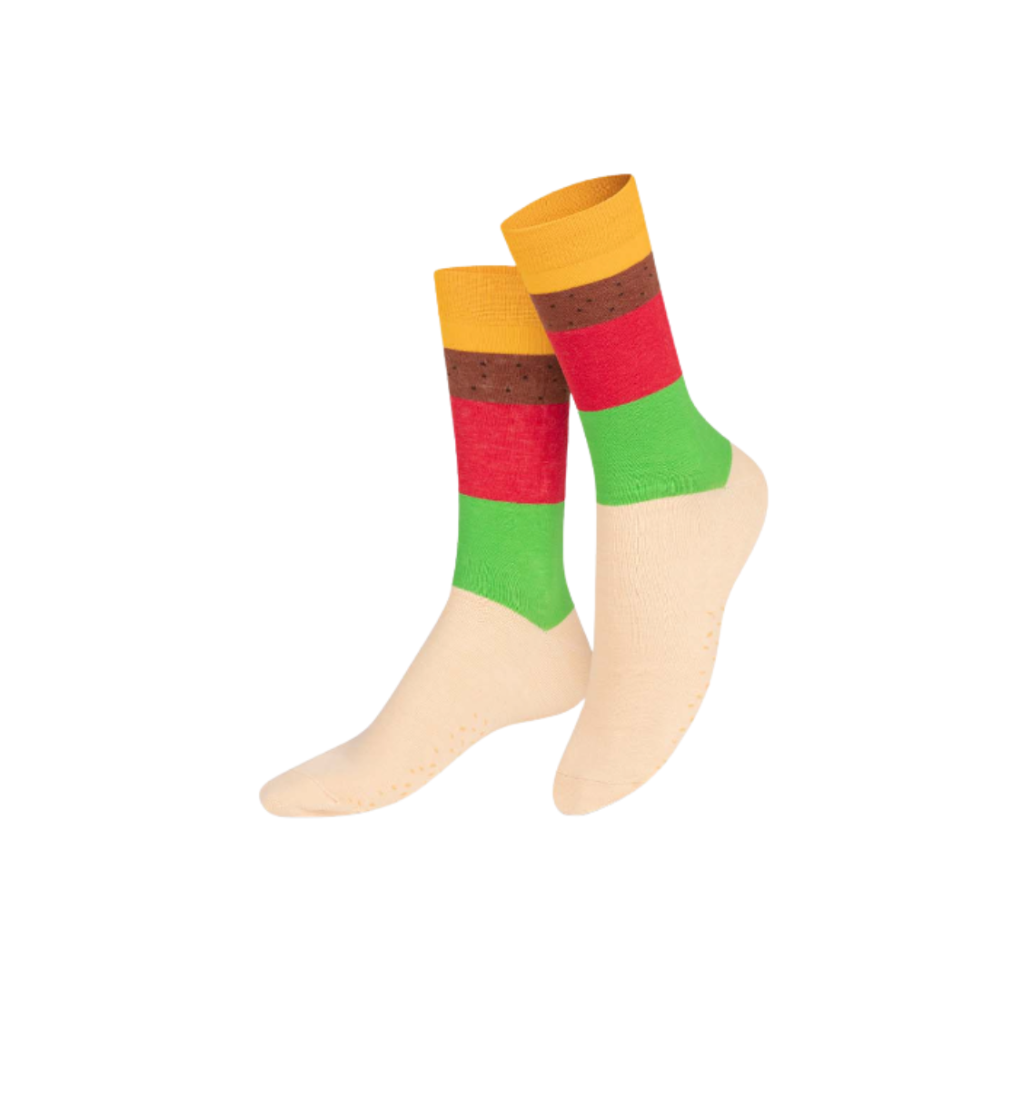 Striped socks on white background.
