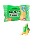 Ramen themed packaging for socks. 