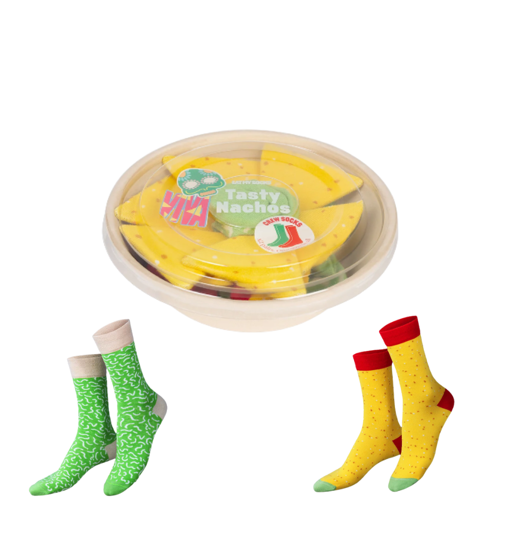 Nacho sock packing with two pairs of socks. 