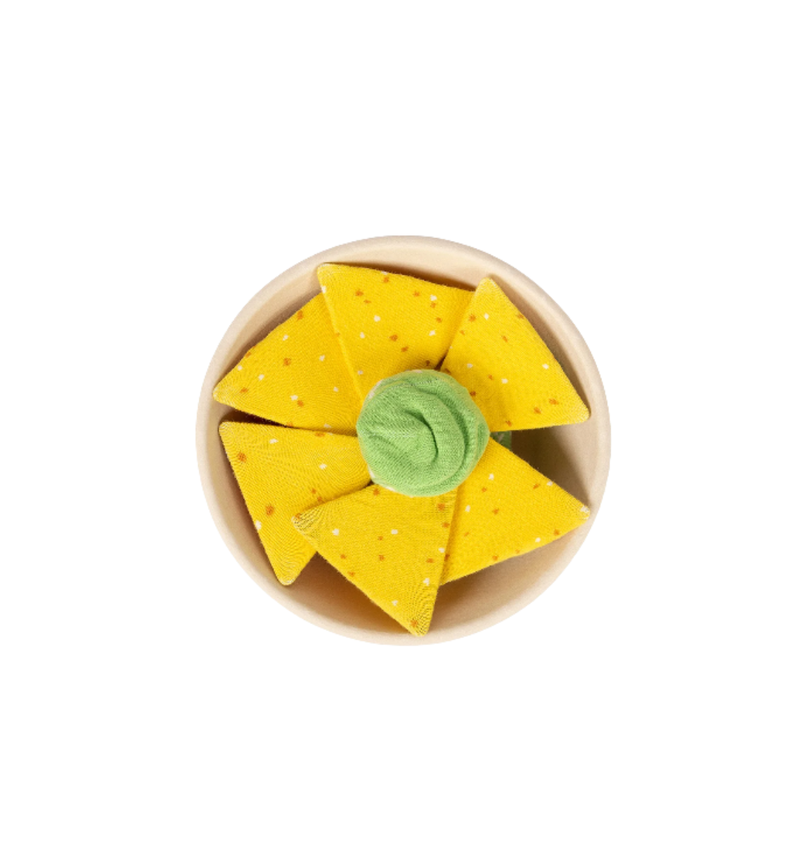 Socks folded into shape of nachos.