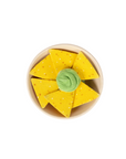 Socks folded into shape of nachos.