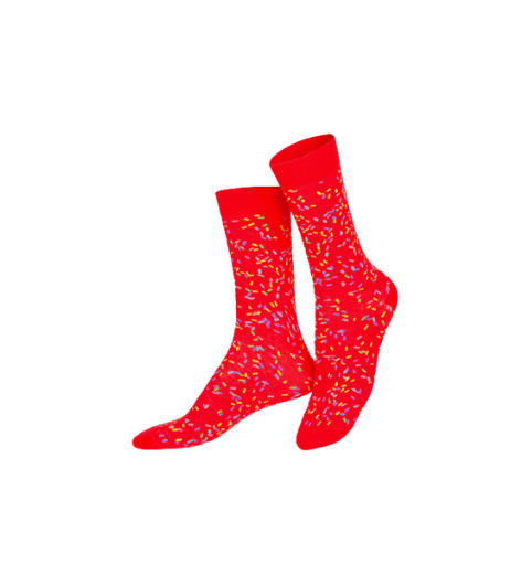 Eat My Socks Happy Birthday Crew Socks in Red &amp; Pink