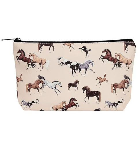 Lila Cosmetic Pouch in Horses All Over