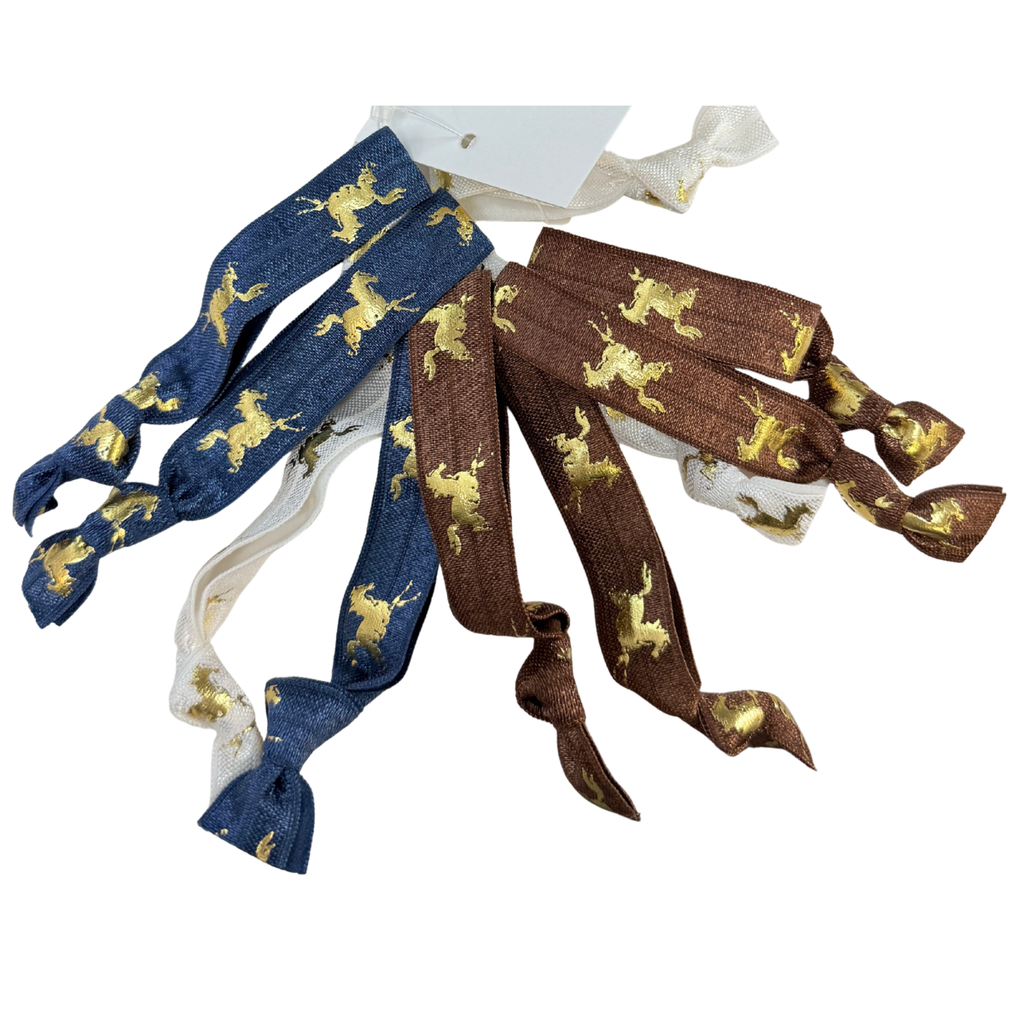 Gold Foil Horse Print Horse Ties in Neutrals
