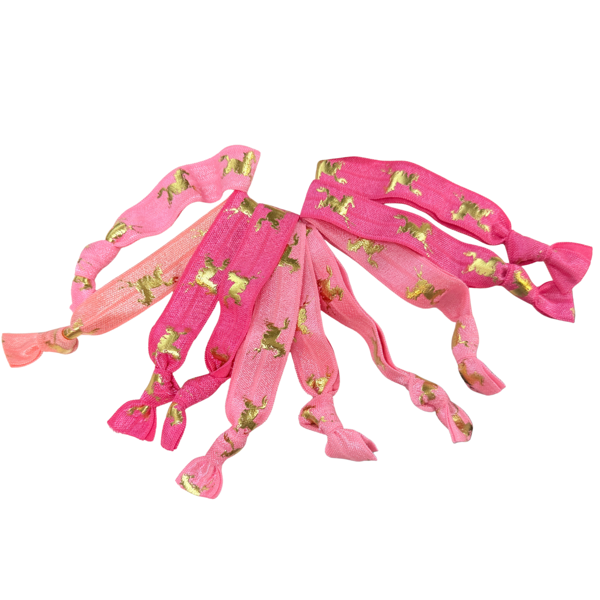 Gold Foil Horse Print Horse Ties in Pinks