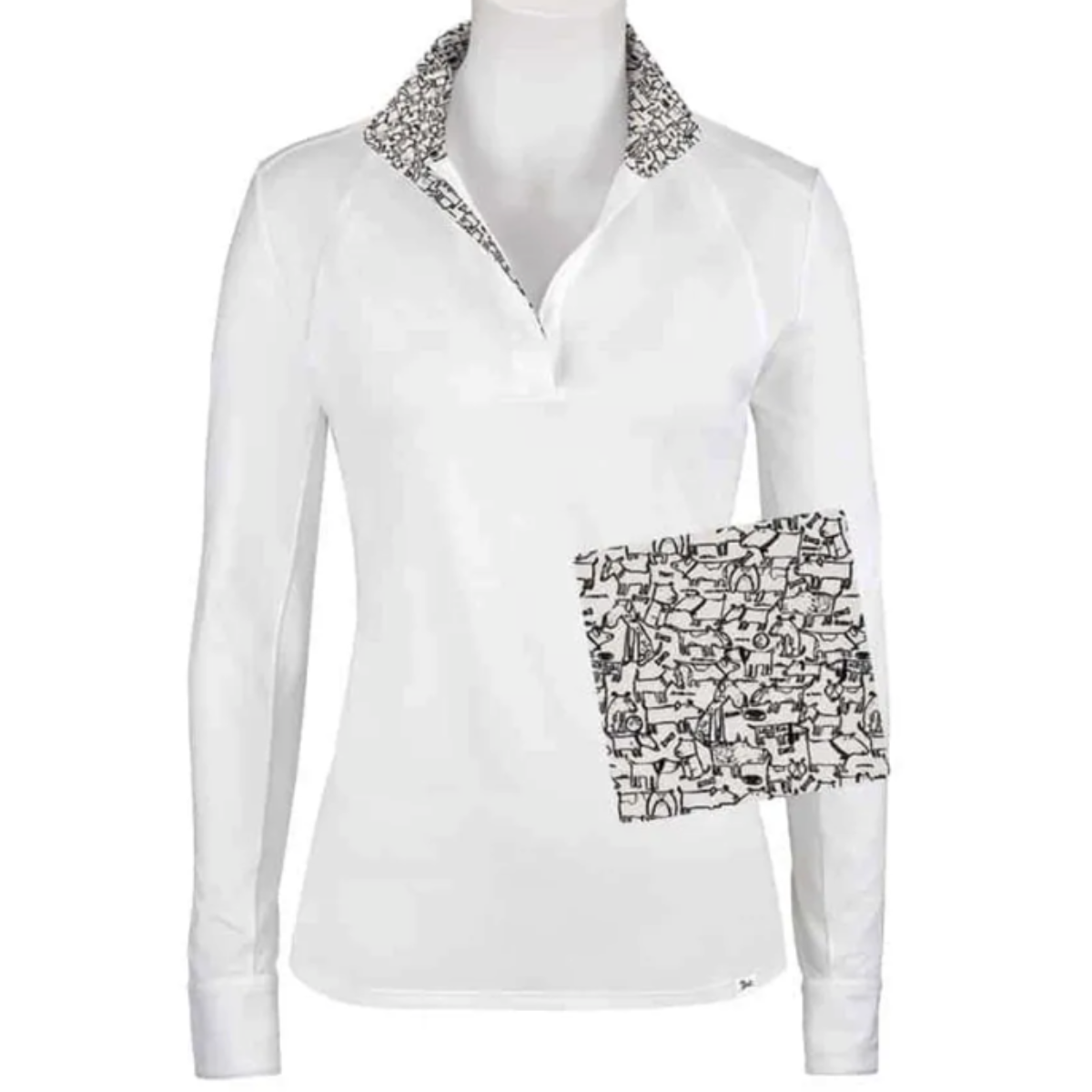 RJ Classics 'Maddie' Show Shirt in White/Dogs