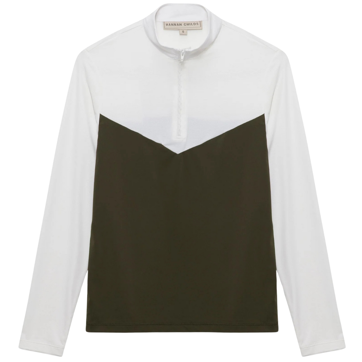 Hannah Childs 'Clarissa' Mesh Long Sleeve Zip Top in Dark Hunter 