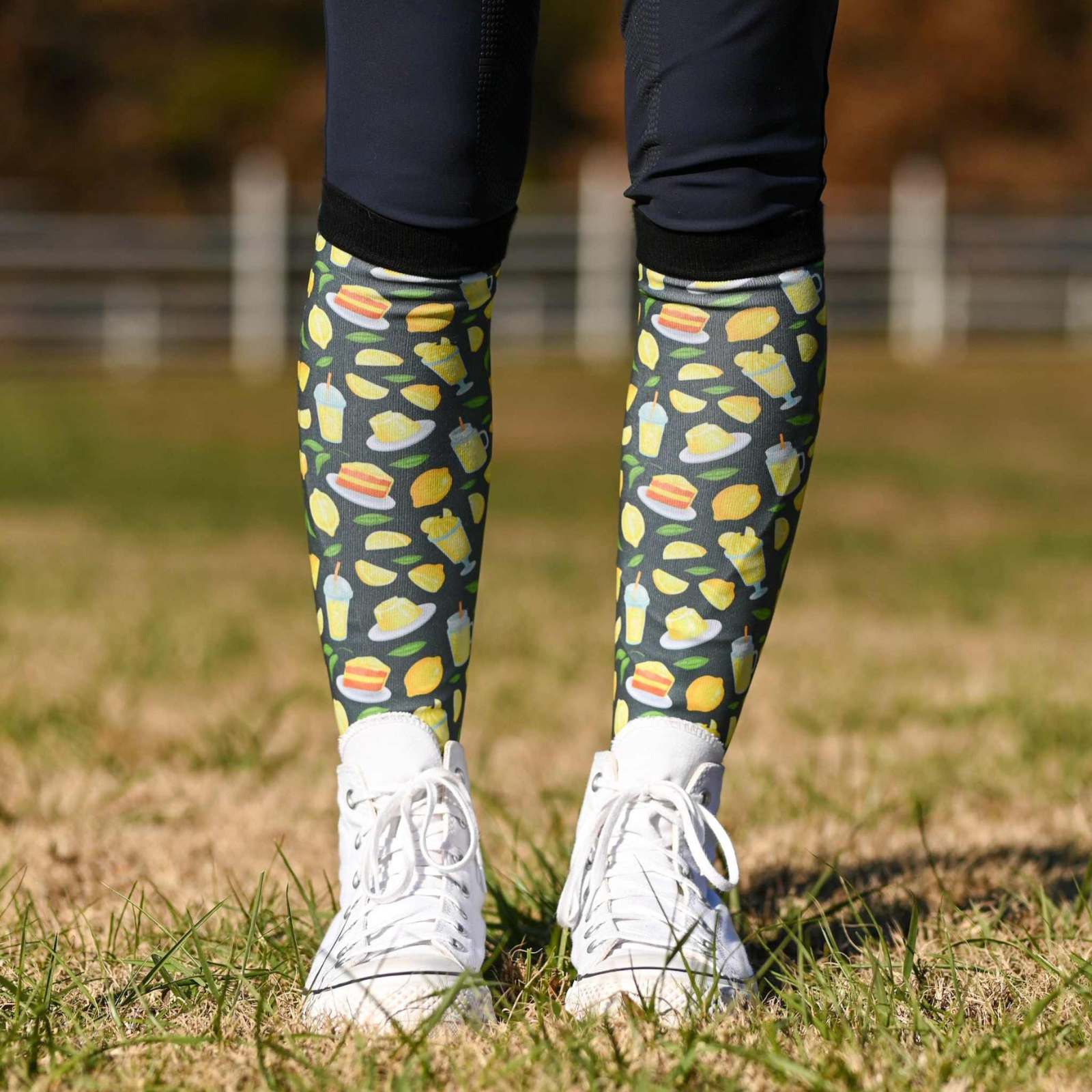 Dreamers &amp; Schemers Boot Socks in Lemon Everything Pair &amp; A Spare