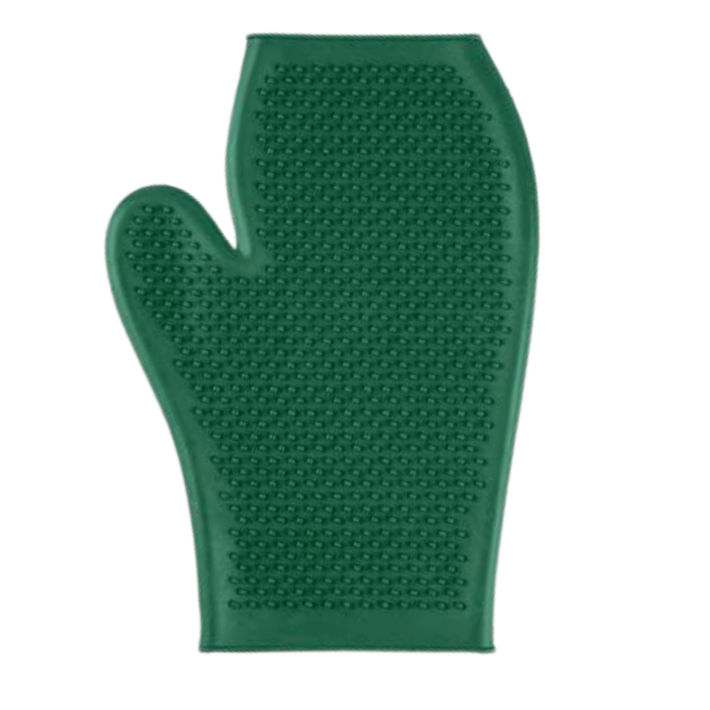 Equi-Essentials Rubber Grooming Mitt in Hunter Green