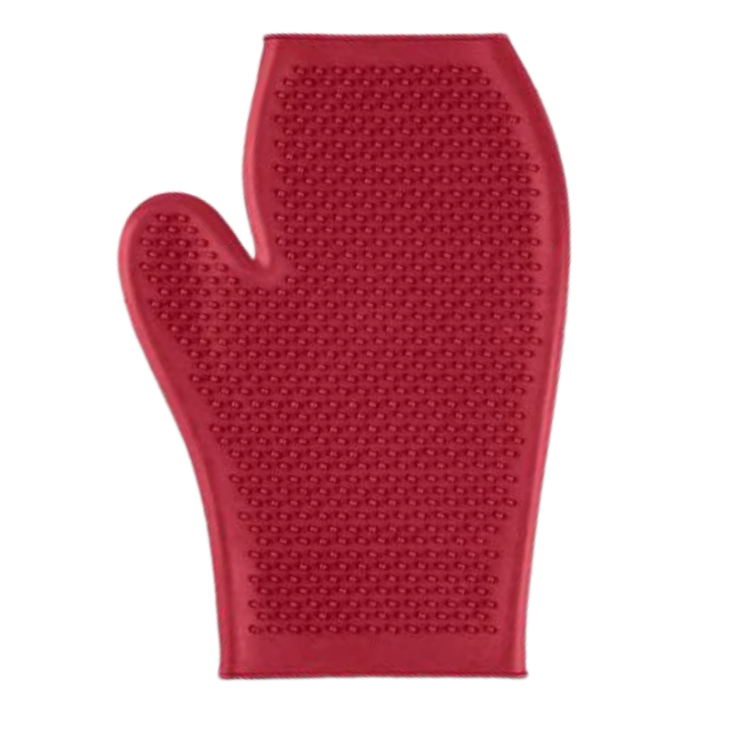 Equi-Essentials Rubber Grooming Mitt in Red