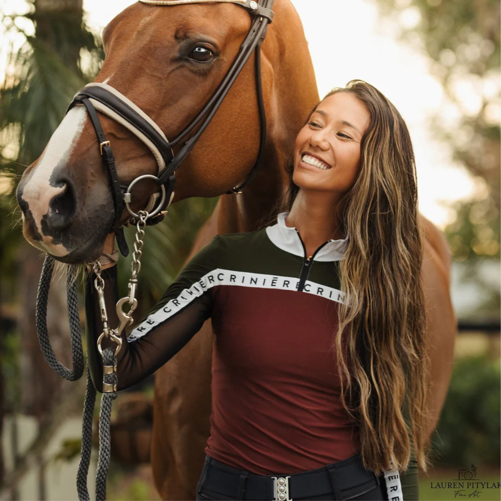 Criniēre 'Estella' Schooling Top in Green/Brown