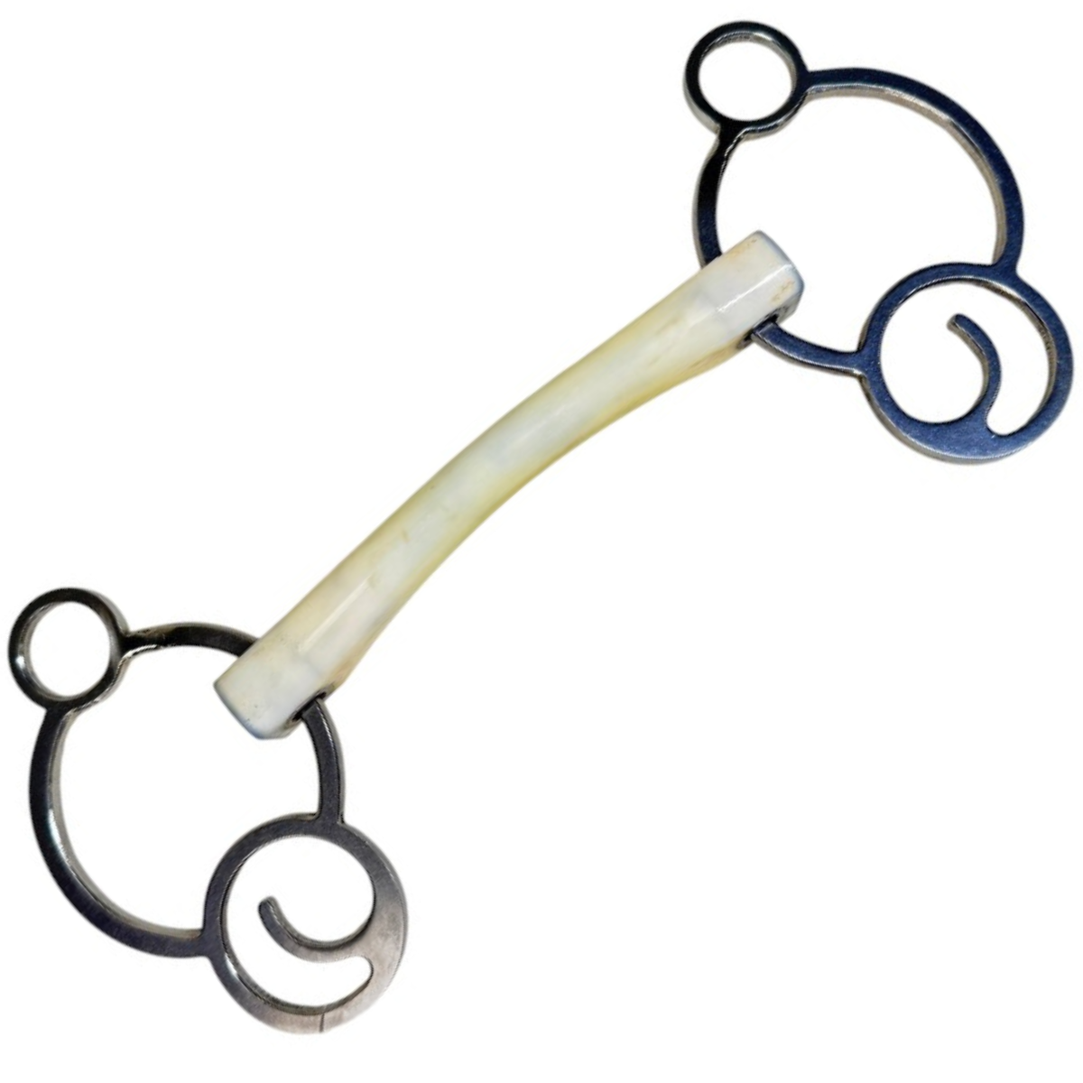 Winderen '2.5 Ring Flexi' Mullen Mouth Bit in White/Stainless Steel