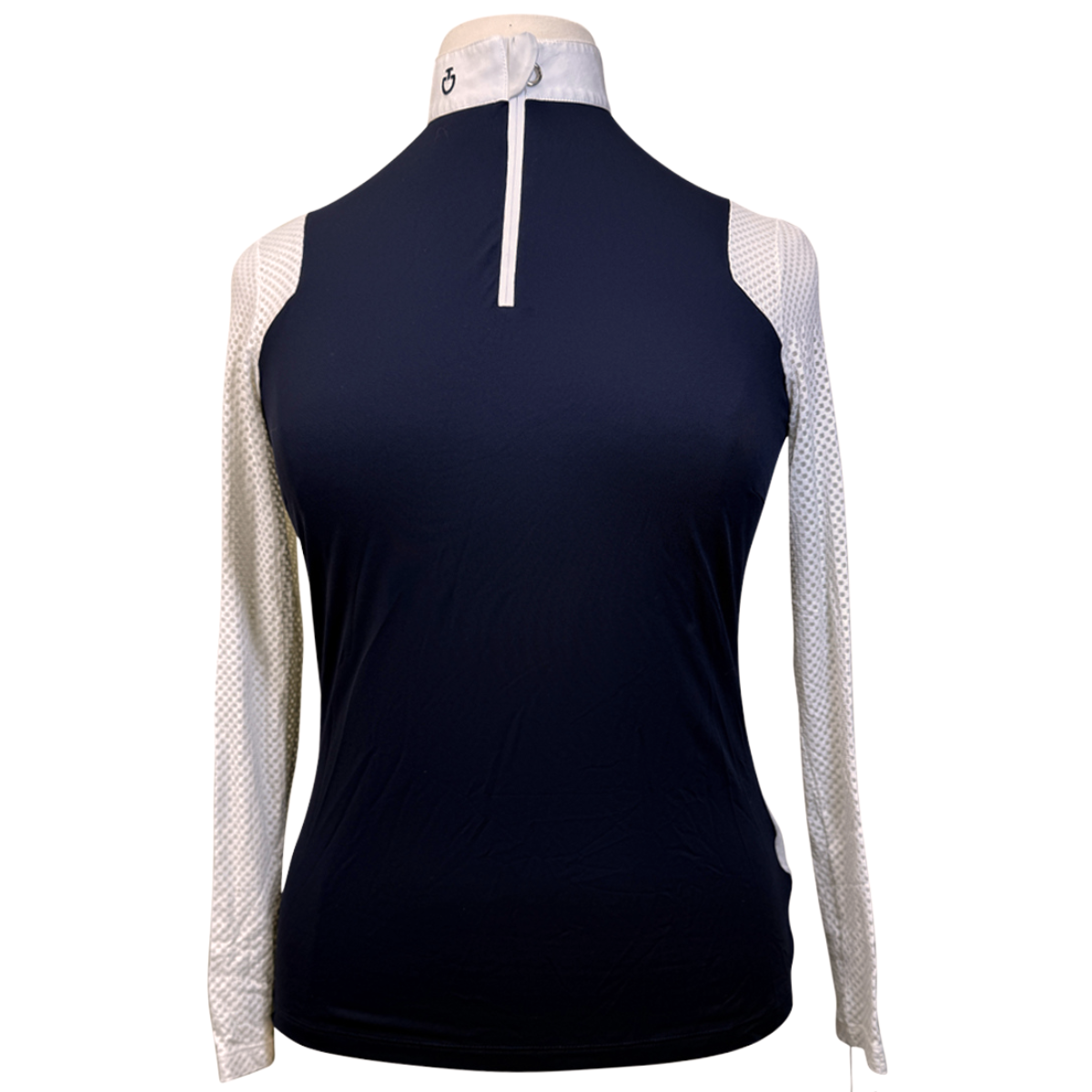 Cavalleria Toscana Perforated Training Polo in Black/White