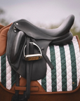 Sixteen Cypress Dressage Saddle Pad in Carmel Stripe