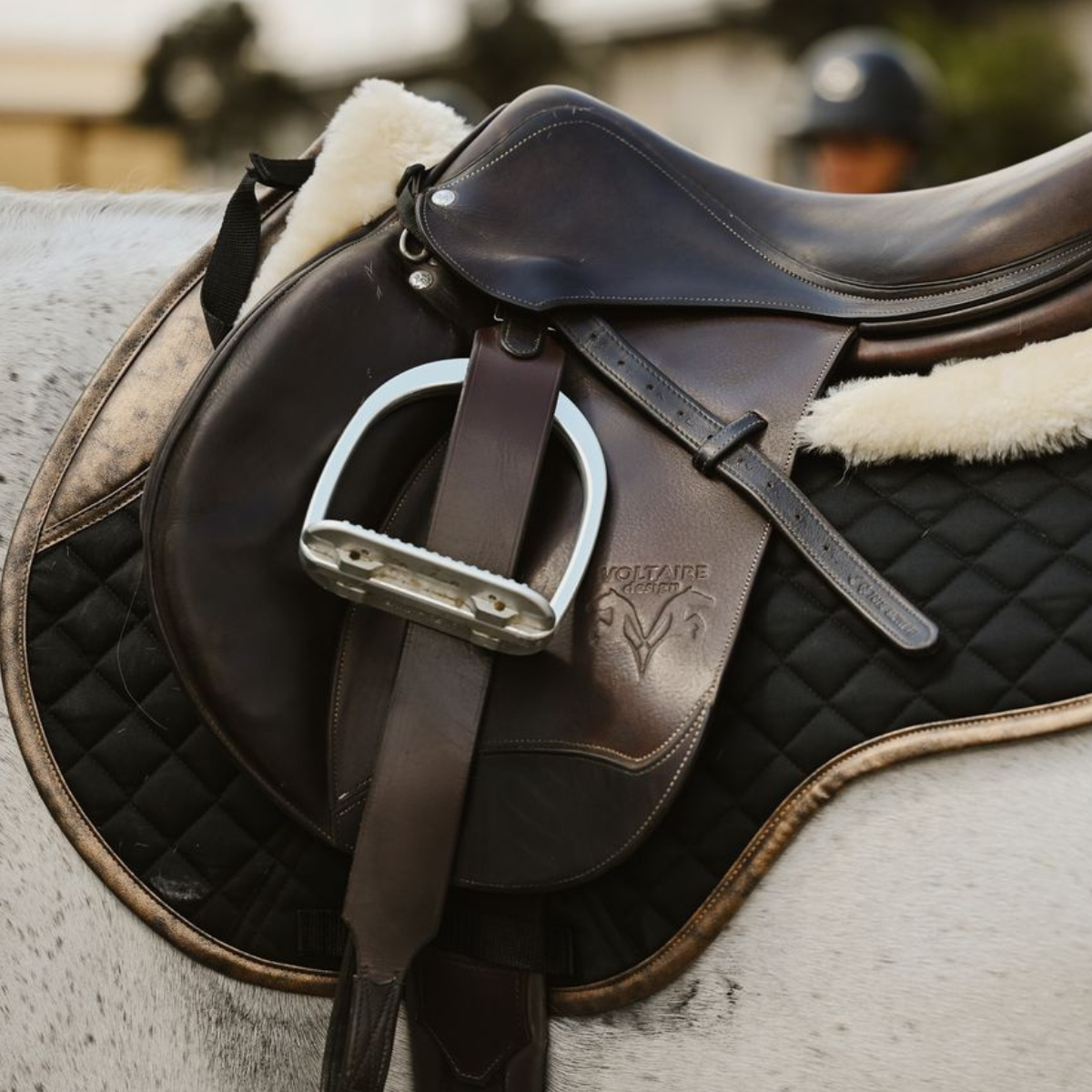 Sixteen Cypress Close Contact Saddle Pad in Black &amp; Gold Leaf - Full