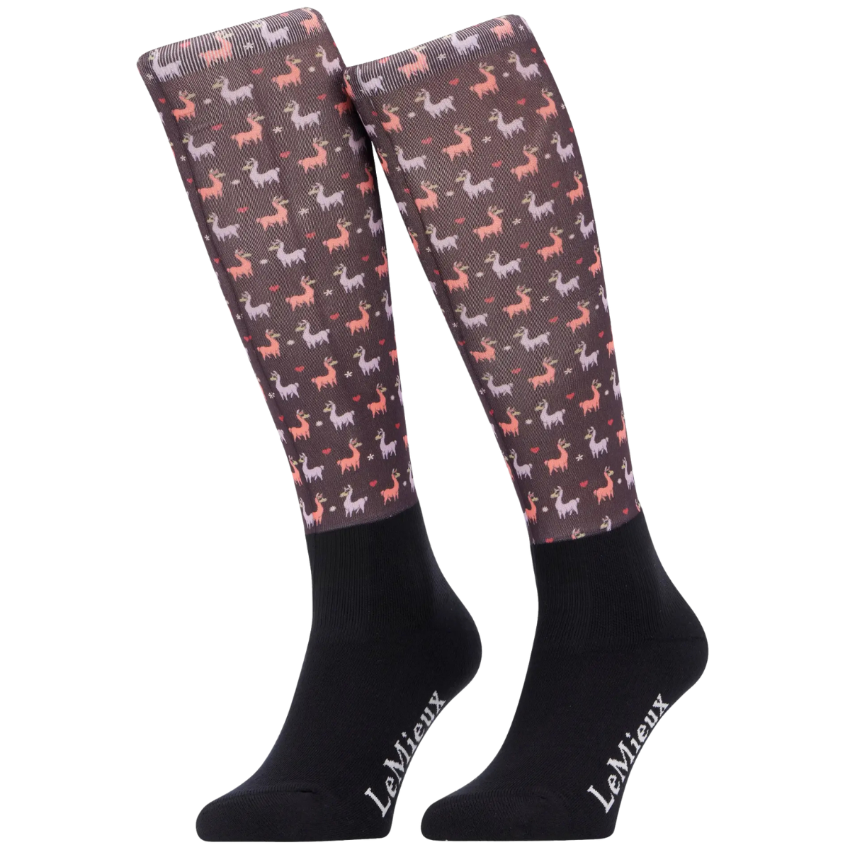 LeMieux 'Footsies' Socks in Damson Llamas