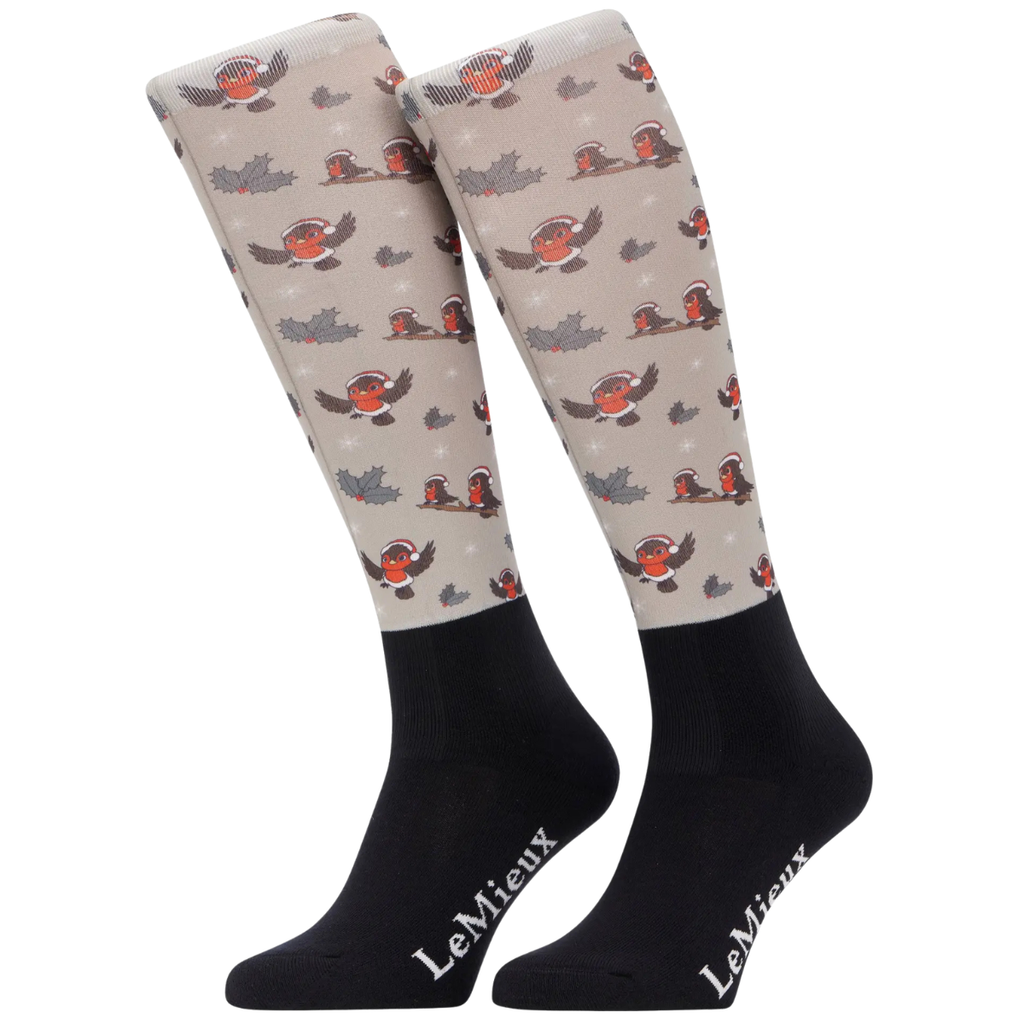 LeMieux 'Footsies' Socks in Xmas Robins