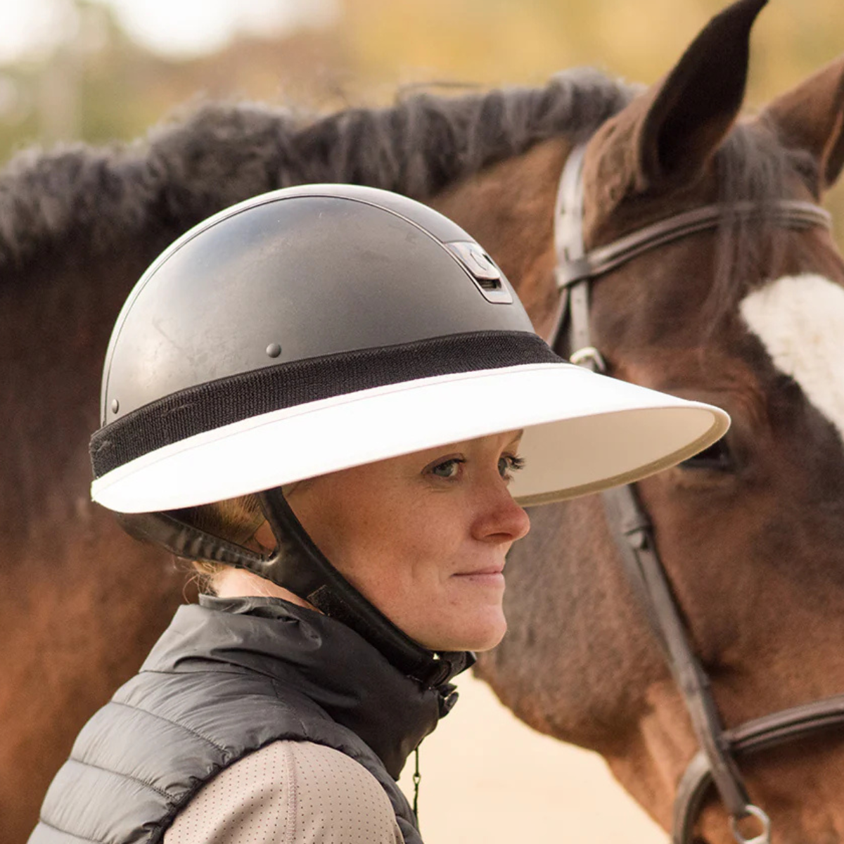 EquiVisor Sport Visor in White/Mocha - One Size