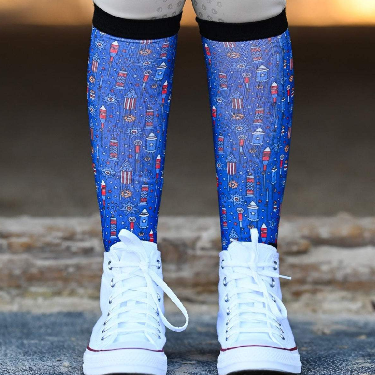 Dreamers &amp; Schemers Single Pair Boot Socks in Holiday Boom