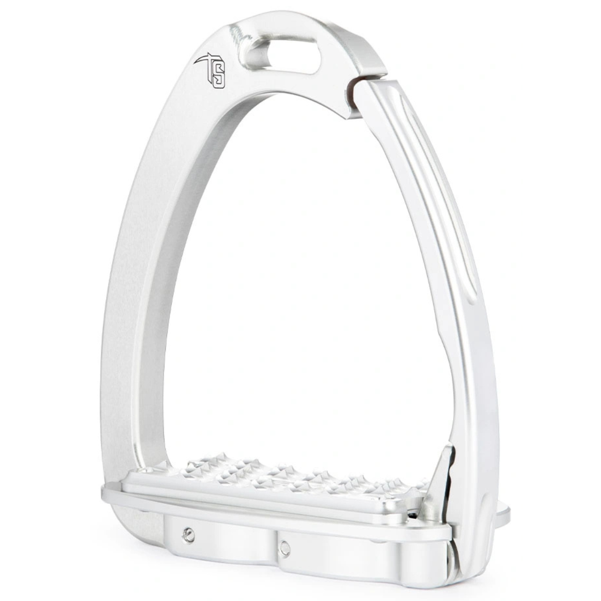Tech Stirrups 'Hunter/Jumper' Sloped Showing Safety Stirrups in Stainless Steel