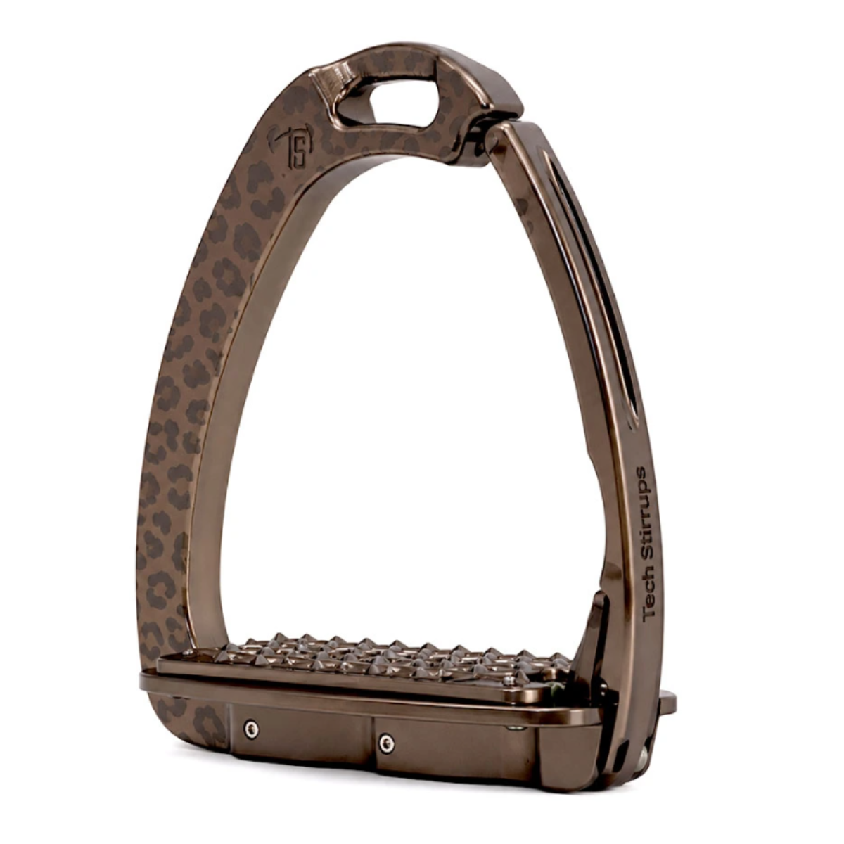 Tech Venice EVO 'Untamed' Sloped Safety Stirrups in Brown Leopard - 4.25"