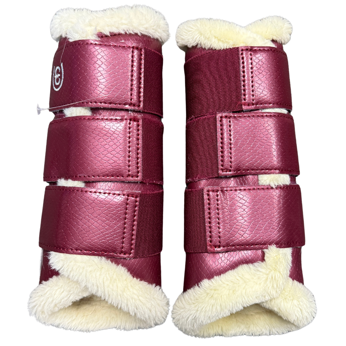Equestrian Stockholm Fleece Brushing Boot in Cherry Wine - Large